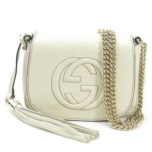 Gucci Soho Chain Shoulder Bag Leather Ivory